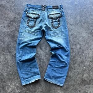 Y2k 2000s baggy embellished faded